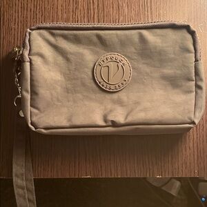 Gray Wristlet Bag with Logo